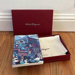 Ferragamo leather journal with dust bag and box NWOT